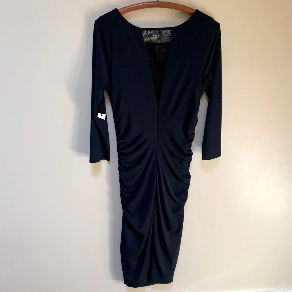 Ruched Bodycon ~new~ Deep Blue Midi Dress from Velvet by Graham & Spencer